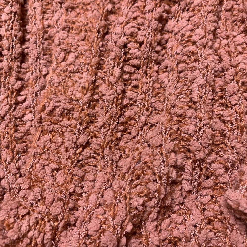 Plus Size Rust Popcorn Cardigan - Picture 3 of 4